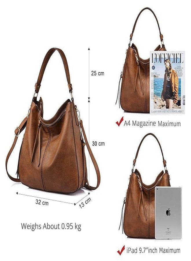 Blikiz® Women Faux Leather Handbags Shoulder Hobo Bag Ladies Big Purse With Long Strap - Image 2